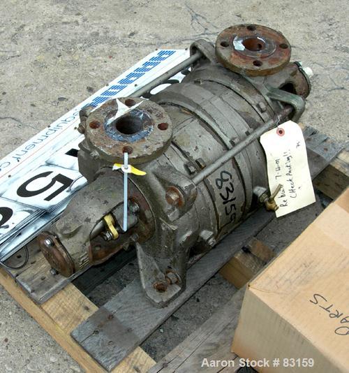 Used Sihi Liquid Rind Vacuum Pump, Carbon Steel. 1-1/2" inlet/outlet. Unit requires motor and base.
