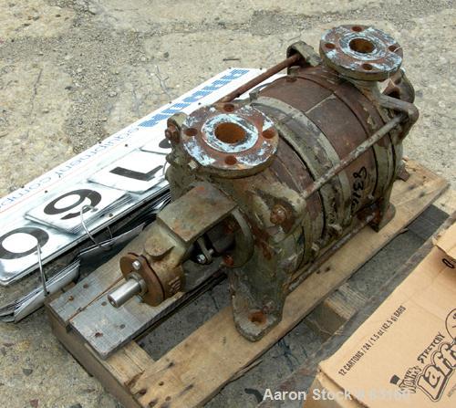 Used Sihi Liquid Rind Vacuum Pump, Carbon Steel. 1-1/2" inlet/outlet. Unit requires motor and base.