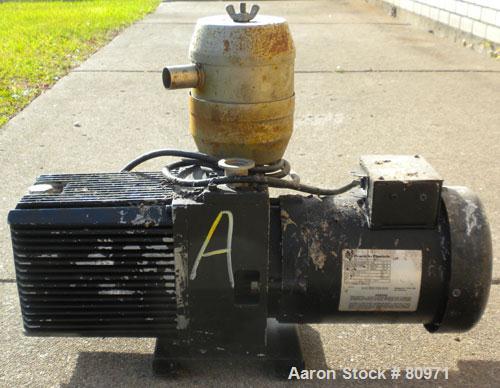 Used Sargent-Welch DirecTorr Vacuum Pump, Model 8821A, Rated 7 CFM. Driven by a 1/2 HP, 1/60/115/208-230 Volt, 1725 RPM motor. Includes a top mounted filter.