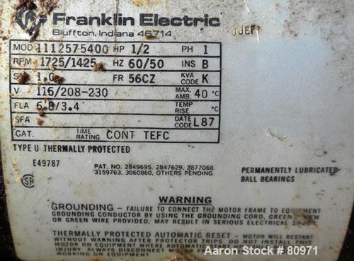 Used Sargent-Welch DirecTorr Vacuum Pump, Model 8821A, Rated 7 CFM. Driven by a 1/2 HP, 1/60/115/208-230 Volt, 1725 RPM motor. Includes a top mounted filter.