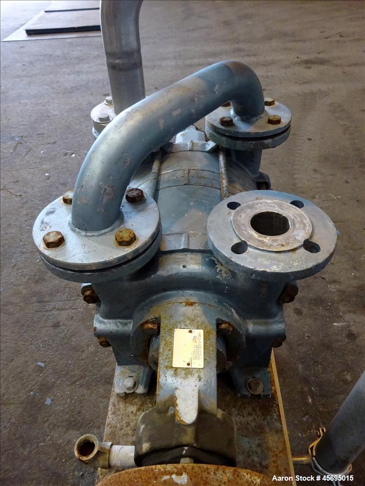 Used- Squire-Cogswell Liquid Ring Two Stage Vacuum Pump, Type P512/CH41-215A, Stainless Steel. Nominal capacity 177 Cubic fe...