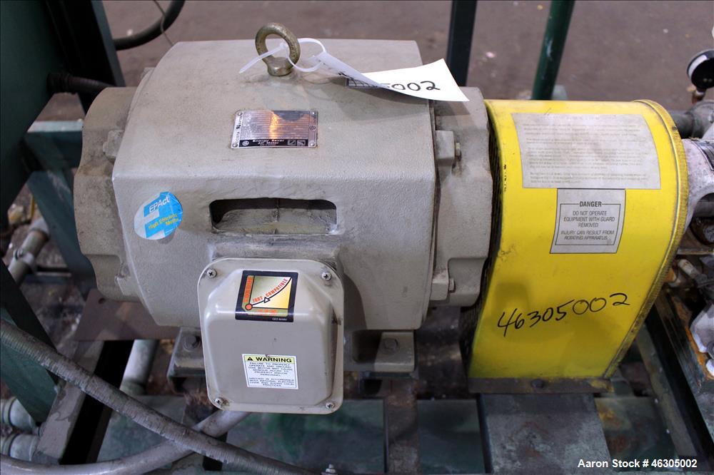 Used Squire Cogswell Vacuum Pump System consisting of (1) Squire Cogswell liquid ring vacuum pump, model RVM 19 UG, carbon steel. Approximately 240 cfm, serial #H5402AU, 2-1/2" inlet/outlet, driven b...