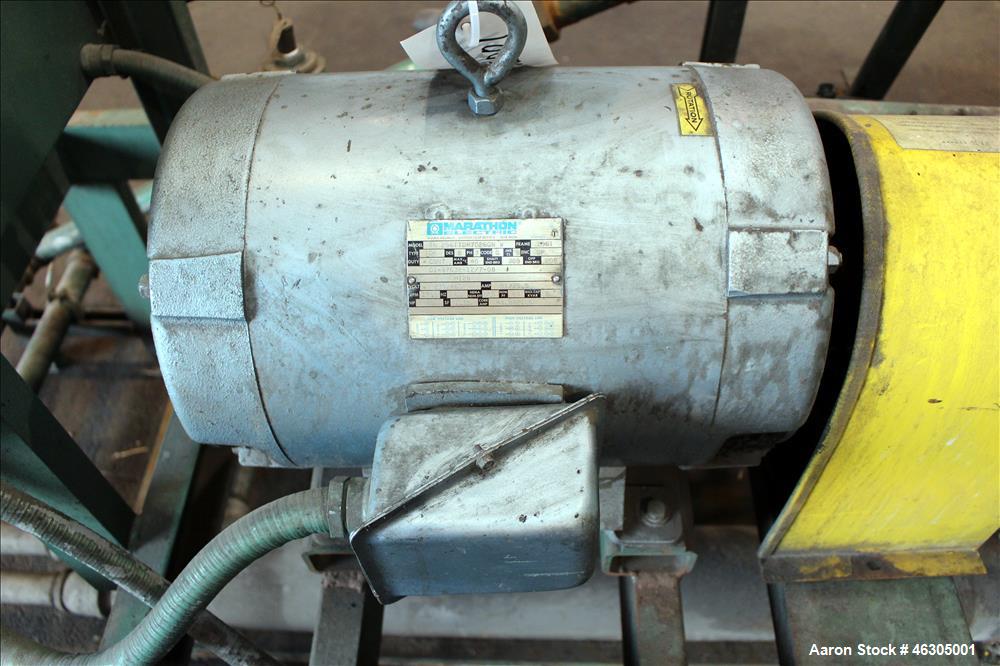 Used Squire Cogswell Vacuum Pump System consisting of (1) Squire Cogswell liquid ring vacuum pump, model RVM 19, carbon steel. Approximately 240 cfm, serial #N8334, 2-1/2" inlet/outlet, driven by 20 ...