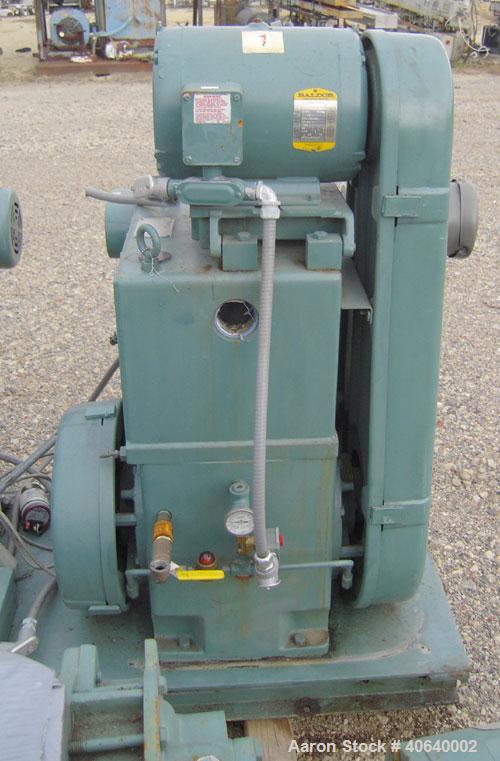Used Stokes Microvac Rotary Piston Vacuum Pump, model 212-11, carbon steel. Approximately 150 cfm. 3" inlet, 2" outlet. Driven by a 7 1/2 hp, 3/60/208-230/460 volt, 1725 rpm motor. Includes a Stokes ...