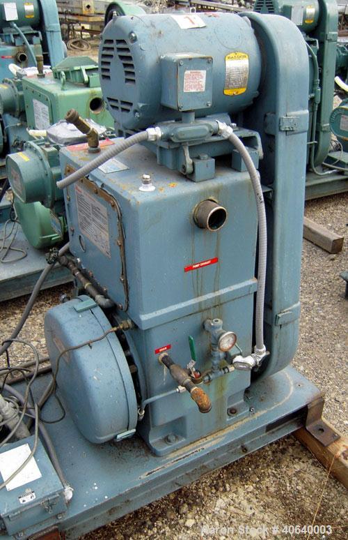 Used Stokes Microvac Rotary Piston Vacuum Pump, model 212-11, carbon steel. Approximately 150 cfm. 3" inlet, 2" outlet. Driven by a 7 1/2 hp, 3/60/208-230/460 volt, 1725 rpm motor. Includes a Stokes ...