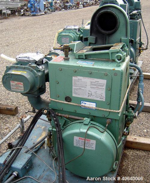 Used Stokes Microvac Rotary Piston Vacuum Pump, model 212-11, carbon steel. Approximately 150 cfm. 3" inlet, 2" outlet. Requires an approximate 7 1/2 motor. Includes a Stokes blower/booster, model 30...