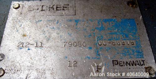 Used Stokes Microvac Rotary Piston Vacuum Pump, model 212-11, carbon steel. Approximately 150 cfm. 3'' inlet, 2'' outlet. Driven by a 7 1/2 hp, 3/60/208-230/460 volt, 1760 rpm motor. Includes a Stoke...