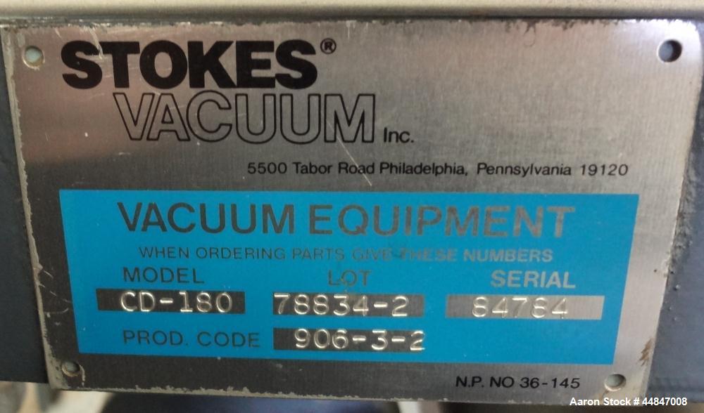 Used Stokes Vacuum System, Model CD-180