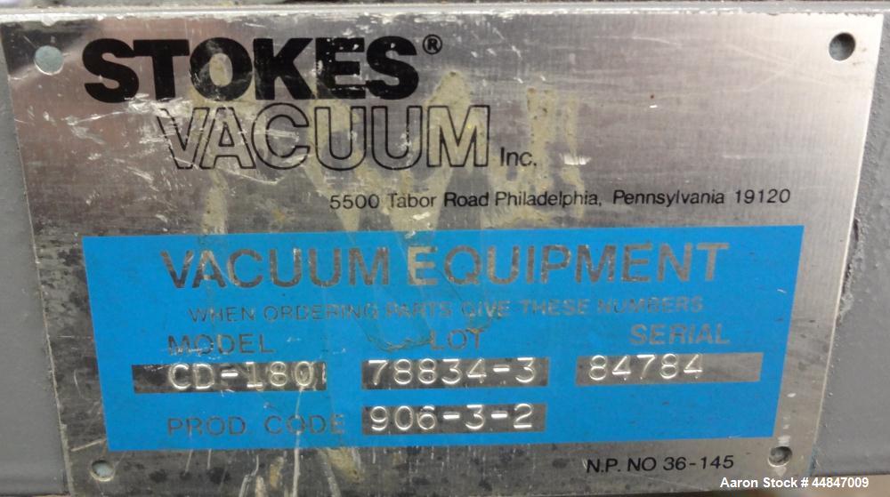 Used Stokes Vacuum System, Model CD180