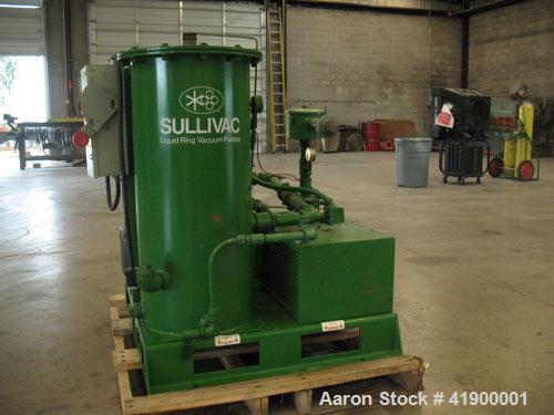 Used Sullivac Liquid Ring Vacuum Pump, System Model SVS-275-A, with pump model SL321-B-01. Lincoln 7.5 hp, 1745 rpm, 3 phase 230V/460V - 20.4A/10.2A motor and Modine heat exchanger AB-125. Attached b...