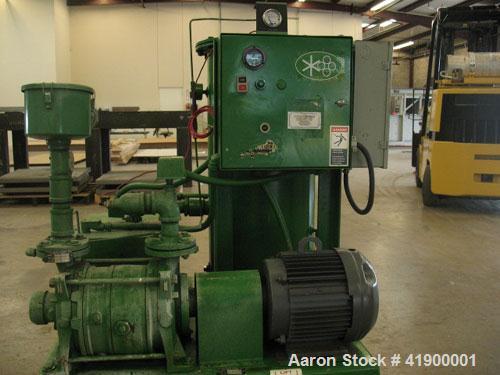Used Sullivac Liquid Ring Vacuum Pump, System Model SVS-275-A, with pump model SL321-B-01. Lincoln 7.5 hp, 1745 rpm, 3 phase 230V/460V - 20.4A/10.2A motor and Modine heat exchanger AB-125. Attached b...