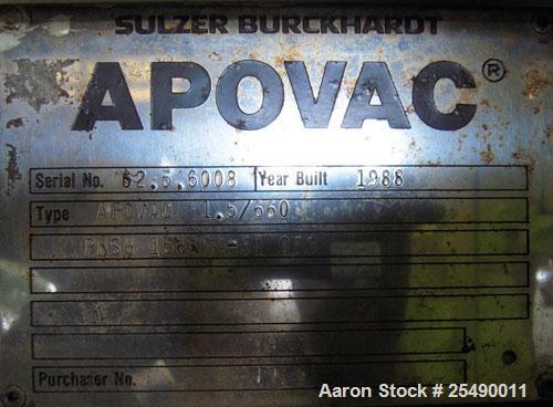 Used- Apovac System, type APOVAC 1.5/600