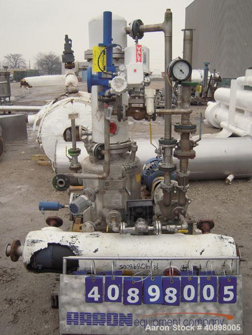 Used Apovac System Consisting Of: (1) Sulzer Burckhardt vacuum pump, model PMSH156-D2, 316 stainless steel, driven by a 10 HP, 3/60/230/460 Volt, 3515 RPM motor. (2) heat exchangers, and (1) 316 stai...