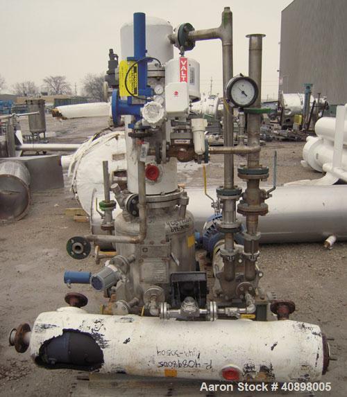 Used Apovac System Consisting Of: (1) Sulzer Burckhardt vacuum pump, model PMSH156-D2, 316 stainless steel, driven by a 10 HP, 3/60/230/460 Volt, 3515 RPM motor. (2) heat exchangers, and (1) 316 stai...