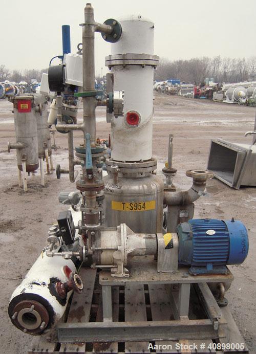 Used Apovac System Consisting Of: (1) Sulzer Burckhardt vacuum pump, model PMSH156-D2, 316 stainless steel, driven by a 10 HP, 3/60/230/460 Volt, 3515 RPM motor. (2) heat exchangers, and (1) 316 stai...