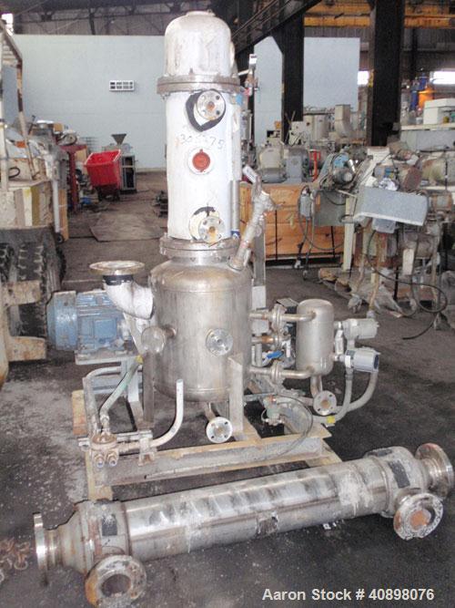 Used Sulzer Burckhardt APOVAC Vacuum Solvent Recovery System, type APOVAC PMSH 156-D2. Stainless steel construction, rated 80 ACFM, ring liquid circulation 2.2 gpm, nominal coolant flow 4.4 gpm, with...
