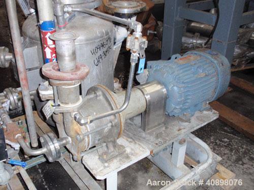 Used Sulzer Burckhardt APOVAC Vacuum Solvent Recovery System, type APOVAC PMSH 156-D2. Stainless steel construction, rated 80 ACFM, ring liquid circulation 2.2 gpm, nominal coolant flow 4.4 gpm, with...