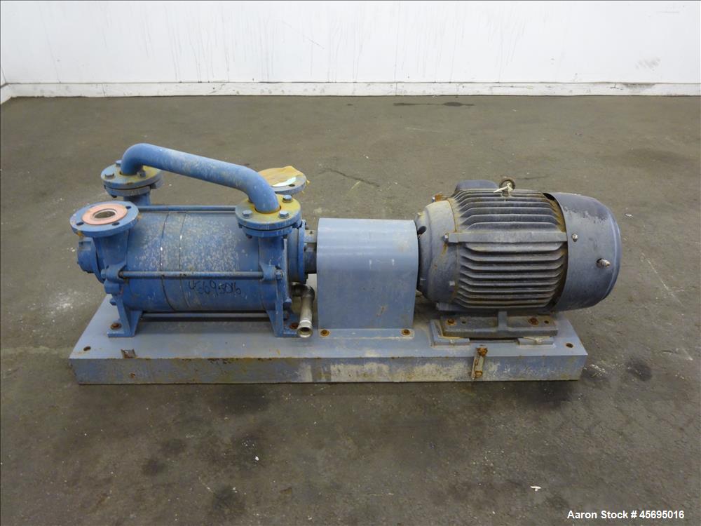 Used- Travaini Liquid Ring Two Stage High Vacuum Pump, Model TRHB 50-420/C/A3, 3