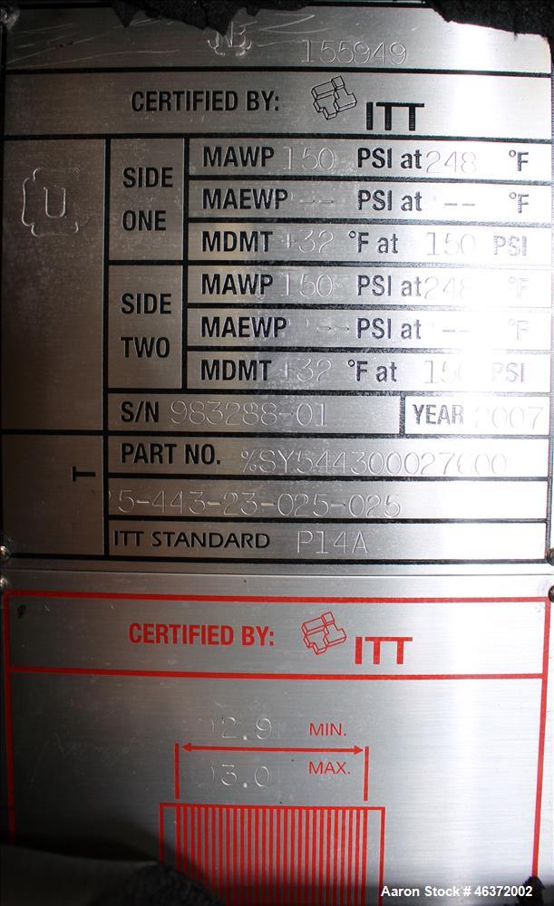 Used Travaini Vacuum System, Model TRW1000H-FR, Carbon Steel. Consisting of Travaini vacuum pump, model TRHE100-1600/X-C/F, serial #AN214-FDPKG, approximately 1000 CFM, 4" inlet/outlet, driven by 100...