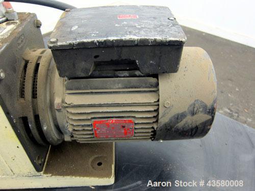 Used Varian Dual Stage Rotary Vane Vacuum Pump, Model SD-700, Part# 0424-P1241-301, Carbon Steel. Approximate 24 cfm. Driven by a 1.5hp, 1/60/115/230 volt, 1735 rpm motor.