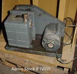 USED- Welch Duoseal Vacuum Pump, Model 1402. 2 stage rotary vane. Approximately 5.6 CFM. 1" inlet/outlet. Driven by a 1/2 HP...