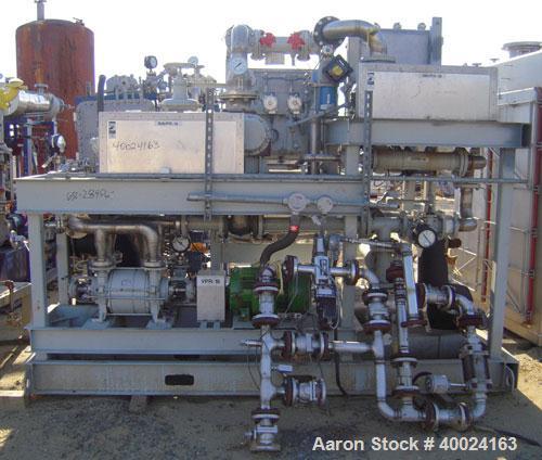 Used Wintek Intervac Hyvac Booster Liquid Ring Vacuum System, Model BSSW-3500/V450-1FR-E, consisting of: (1) Travaini vacuum pump, model TRVA65-450/1R/HC-Z, Hastelloy C-276 wetted parts. Serial #H631...