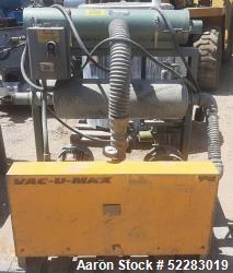 Used- Vac-U-Max Model VPU-S-3T Positive Displacement Vacuum Conveying System with Sutorbilt 3 HP blower. Rated approximate 5...