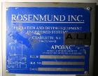 Used Rosenmund Apovac Vacuum System, Model Horizontal Apovac 2510.