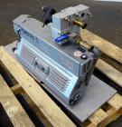 Used Busch Series R5 Single Stage, Oil Sealed, Rotary Vane Vacuum Pump, Model 0100-131, Carbon Steel. Rated 63 cfm, air cooled. Driven by a 3 kw, 220/240 volt, 1440 rpm motor. Base mounted.