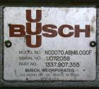 Used Busch Single Stage Cobra Dry Screw Vacuum Pump, Model NC0070ABM6.000F, carbon steel. Rated 58 cfm, 0.075’’ Torr., air cooled. Driven by a 5 hp, 3/20-60/460 volt, 3505 rpm XP motor. Includes an X...