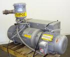 Used Busch R5 Single Stage Oil Sealed Rotary Vane Vacuum Pump, Model RA0255.D506.1001, Carbon Steel.  Rated 180 cfm, vacuum 0.5 Torr.  Driven by a 10 hp, 3/60/230/460 volt, 1760 rpm motor.