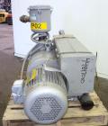 Used Busch R5 Single Stage Oil Sealed Rotary Vane Vacuum Pump, Model RA0255.D506.1001, Carbon Steel.  Rated 180 cfm, vacuum 0.5 Torr.  Driven by a 10 hp, 3/60/230/460 volt, 1760 rpm motor.