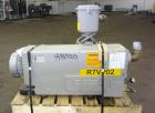 Used Busch R5 Single Stage Oil Sealed Rotary Vane Vacuum Pump, Model RA0255.D506.1001, Carbon Steel.  Rated 180 cfm, vacuum 0.5 Torr.  Driven by a 10 hp, 3/60/230/460 volt, 1760 rpm motor.