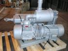 Used Busch Single Stage, Oil Sealed, Rotary Vane Vacuum Pump, model RA0400-B033-1103, carbon steel. Rated 300 cfm at 29.5'' HG inlet pressure, air cooled, driven by a 20 hp, 3/60/208-230/460 volt, 17...