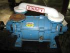 Used Kinney 2 Stage Liquid Ring Vacuum Pump, Model KLRC-125 KBA, Carbon Steel. Approximate 125 cfm at 1750 rpm. 1-1/2” Inlet/outlet. Driven by an approximate 10hp motor. Base mounted with frame.