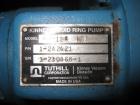 Used Kinney 2 Stage Liquid Ring Vacuum Pump, Model KLRC-125 KBA, Carbon Steel. Approximate 125 cfm at 1750 rpm. 1-1/2” Inlet/outlet. Driven by an approximate 10hp motor. Base mounted with frame.