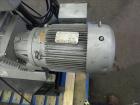 Used Leybold-Heraeus Two Stage Rotary Piston Vacuum Pump, 117.8 CFM, Model DK200, Carbon Steel. Driven by a 7.5hp, 3/60/230/460 volt, 1755 rpm motor. Mounted on a base with casters. Serial# 895031179...