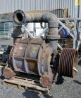 Used Nash Liquid Ring Vacuum Pump, Model CL3002, Carbon Steel. Approximate 2590 CFM at 24” Hg. at 530 rpm. Driven by a 200hp, 3/60/460 volt, 889 rpm motor. Includes an Allen-Bradley panel.