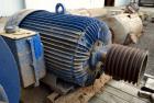 Used Nash Liquid Ring Vacuum Pump, Model CL3002, Carbon Steel. Approximate 2590 CFM at 24” Hg. at 530 rpm. Driven by a 200hp, 3/60/460 volt, 889 rpm motor. Includes an Allen-Bradley panel.