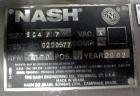 Used Nash Liquid Ring Vacuum Pump, Size SC4/7, Carbon Steel.  Flow rate of 10 gallons per minute, 25 to 28