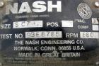 Used Nash Liquid Ring Vacuum Pump, Model SC7, Cast Iron Construction. Approximate capacity 700 CFM at 880 RPM. Driven by a 75 HP, 3/60/230/460 Volt, 1765 RPM motor. 6