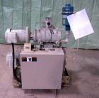 Used Shinko Seiki Oil Sealed Rotary Vacuum Pump, Model SGD-600, carbon steel. Approximate 24 cfm. Driven by a 1.5KW (2 hp), 4 pole, 200/220 volt, 1710/1720 rpm motor. Includes a Roots blower/booster,...