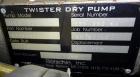 Used Rietschle Twister Series Dry Screw Vacuum Pump, Type VSB320, Carbon Steel.  Rated 188 cfm, end vacuum 0.02 Torr.  Driven by a 10 hp, 3/60/208-230/460 volt, 3430 rpm motor.  Includes a knock out ...