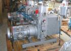 Used Rietschle Oil Seal Vacuum Pump, type VWZ402-16M, carbon steel. Approximately 283 cfm at 0.375 torr- 0.5 mbar- 29.906’’ HG. Driven by a 20 hp, 1755 rpm motor.