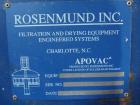 Used Rosenmund APOVAC Solvent Recovery System, 316 Stainless Steel. Consists of model PMZU 2510 D8 Sulzer Burckhardt liquid ring vacuum pump, 15 hp, 230/460 volt motor, xp, serial #53449, horizontal ...