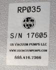 Unused- US Vacuum Pumps Model RP-35 Rotary Piston Vacuum Pump