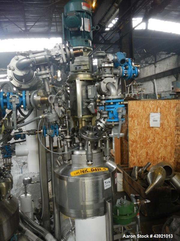 Used Kilo Lab Reactor System Consisting Of: (1) 10 gallon Pfaudler Glass Lined Reactor (1) 10 Gallon Hastelloy DCI Reactor