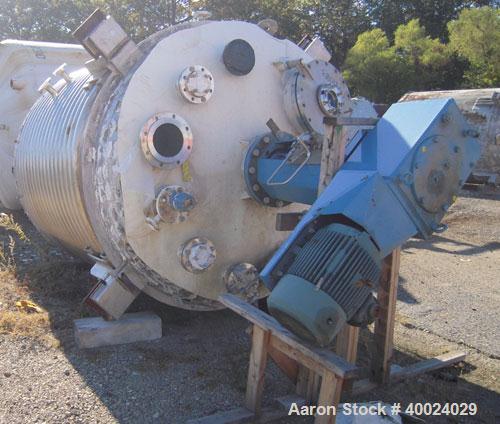 Used Alloy Industries Reactor, Approximately 2000 gallon, Hastelloy C22, vertical. 78" diameter x 7' straight side, elliptical top and bottom. Internal rated 100/fv at 450 deg.f., 316L stainless stee...
