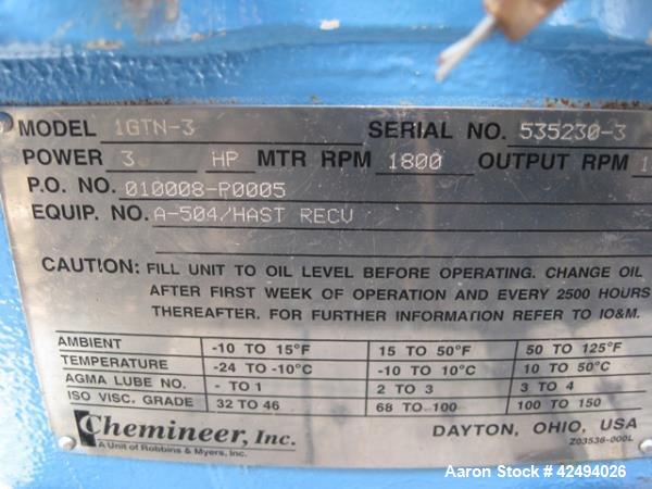 Used Apache reactor, 500 gallon, hastelloy C276 construction, 54" diameter x 40" straight side, semi elliptical top and bottom, rated 100 psi and full vacuum at 285 f internal, 316L stainless steel 1...