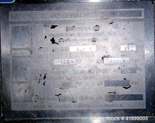 Used Feldmeier Reactor, 2500 Gallon, Hastelloy C22, Vertical. 71-3/4" diameter x 143" straight side, dished top and bottom. Mechanically polished to 180 grit finished internal rated 50 psi/FV at 350 ...